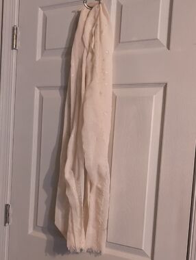 Cream Lightweight Scarf with Stars